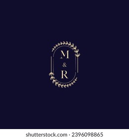 MR wedding initial logo in high quality professional design that will print well across any print media