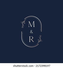 MR wedding initial logo letters in high quality professional design that will print well across any print media