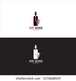 Mr Wine Logo in Vector