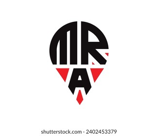 MRA letter location shape logo design