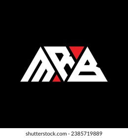 MRB triangle letter logo design with triangle shape. MRB triangle logo design monogram. MRB triangle vector logo template with red color. MRB triangular logo Simple, Elegant, and Luxurious design.
