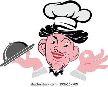 Mr.CHEF Illustration for restaurant, hotel,advertising, printing and other unique industrial use 