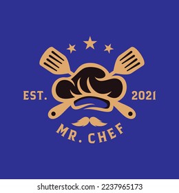 Mr.chef logo design illustration template.eps
