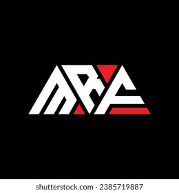 Diseño del logotipo de la letra triangular MRF con forma triangular. Monograma de diseño del logotipo del triángulo MRF. Plantilla de logotipo vectorial de triángulo MRF con color rojo. Logo triangular del MRF Diseño sencillo, elegante y lujoso.