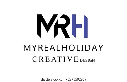 MRH my real holiday creative brand celebration function logo design.