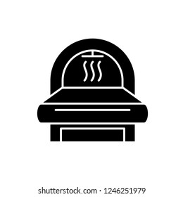 Mri black icon, vector sign on isolated background. Mri concept symbol, illustration 