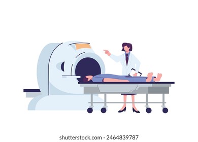 MRI checkup flat style illustration vector design