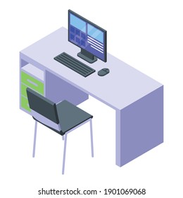 Mri desktop computer icon. Isometric of mri desktop computer vector icon for web design isolated on white background