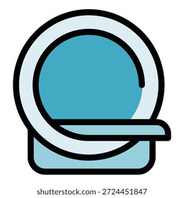 Vector de contorno del ícono de diagnóstico de resonancia magnética. Resonancia magnética. Color del escáner médico plano