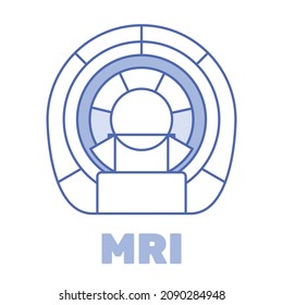 MRI diagnostics thin line icon, vector illustration of laboratory magnetic scanner equipment