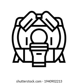 mri hospital radiology equipment line icon vector. mri hospital radiology equipment sign. isolated contour symbol black illustration