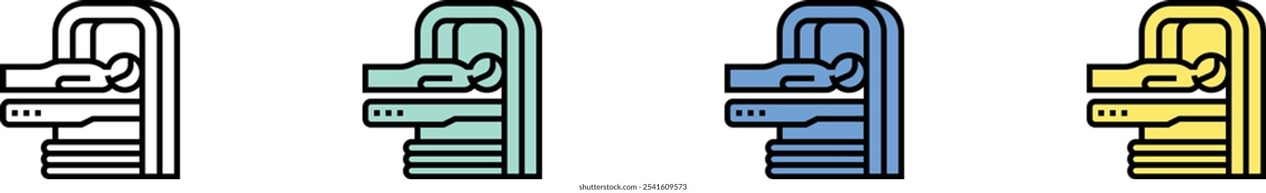mri icon. Outline, Green, Blue and Yellow Style Design Isolated On White Background