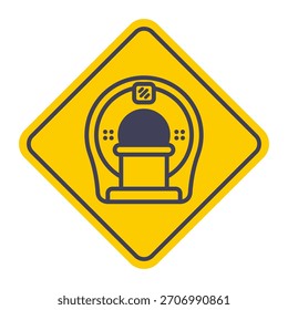 MRI icon for scanning a person. Flat illustration.