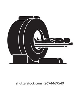 Ícone MRI silhueta vetor plano ilustração design em fundo branco