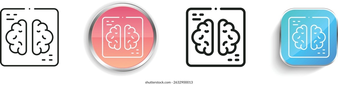 mri icon. Thin Linear, Regular and Button Style Design Isolated On White Background