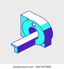 MRI Machine CT Scan isometric vector icon illustration