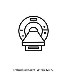 Icono de la máquina del MRI aislado en el fondo blanco