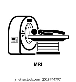 Icono de máquina de resonancia magnética. Máquina de imagen de resonancia magnética aislada en la Ilustración vectorial de fondo.