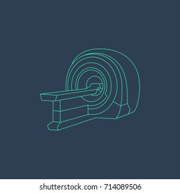 MRI Machine Icon, Magnetic Resonance Imaging Vector Symbol