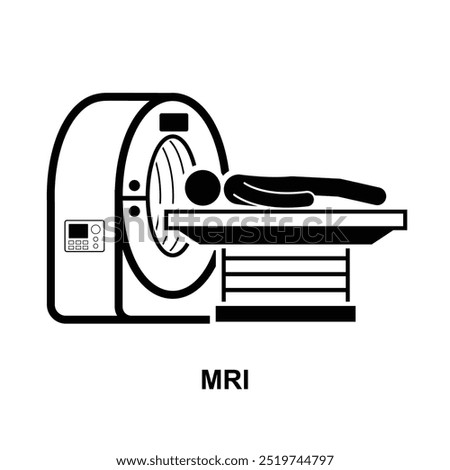 MRI machine icon. Magnetic resonance imaging machine isolated on background vector illustration.
