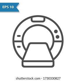 MRT-Maschinensymbol. Professionelles, Pixel perfektes Icon, EPS 10 Format.
