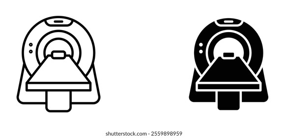 MRI machine Icon set in black color for ui designs