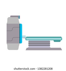 MRI machine vector diagnostic medical equipment scanner. Clinic flat ct brain test. Laboratory x-ray computer hospital