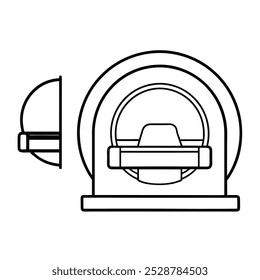 MRI Machine Vector Outline Illustration Perfect for Medical Projects