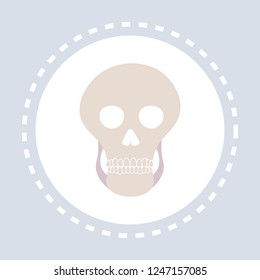 MRI or magnetic resonance image of skull icon healthcare medical service logo medicine and health symbol concept flat