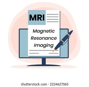 MRI Magnetic Resonance Imaging - noninvasive test doctors use to diagnose medical conditions, acronym text concept background