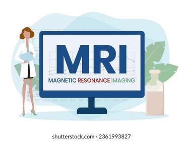 MRI Magnetic Resonance Imaging - noninvasive test doctors use to diagnose medical conditions, acronym text concept backgroun