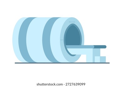 Ilustración de la máquina de diagnóstico por resonancia magnética y radiología para uso en hospitales y clínicas. Imágenes por resonancia magnética, tomografía computarizada, ultrasonido y concepto de tecnología médica moderna.