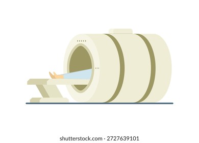 Ilustração de máquina de diagnóstico de RM e radiologia para uso hospitalar e clínico. Imagiologia por ressonância magnética, TC, ultrassom e conceito moderno de tecnologia médica.