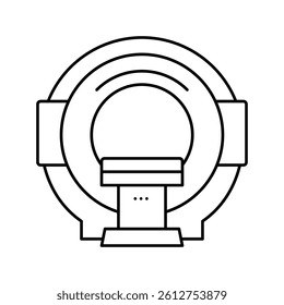 mri radiology equipment line icon vector. mri radiology equipment sign. isolated contour symbol black illustration