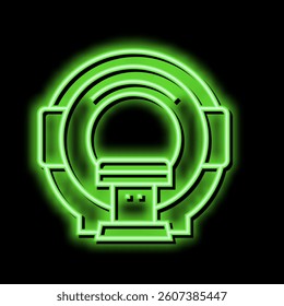 mri radiology equipment neon light sign vector. mri radiology equipment illustration