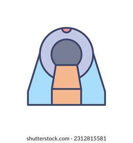 MRI related vector line icon. Isolated on white background. Vector illustration. Editable stroke