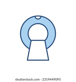 MRI related vector line icon. Isolated on white background. Vector illustration. Editable stroke