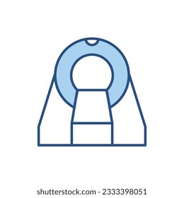 MRI related vector line icon. Isolated on white background. Vector illustration. Editable stroke
