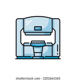 MRI Scan Diagnostics, Color Icon Of Medical Radiology Machine, Vector CT Scanner. MRI Scan Tomography Or Magnetic Resonance Imaging, Hospital Diagnostics Equipment, Linear Pictogram