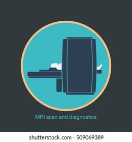 MRI scan and diagnostics vector. Vector illustration