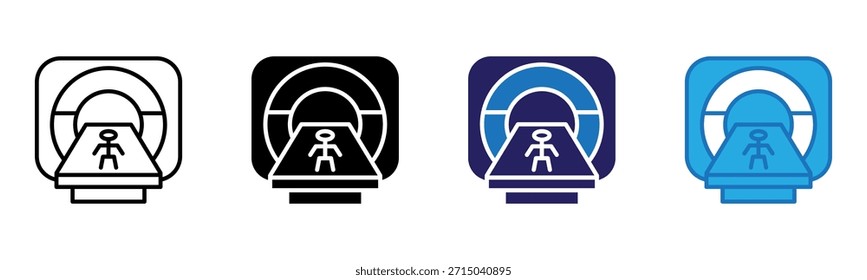 Icono de escaneo de resonancia magnética Ilustración vectorial de estilo múltiple