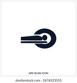 MRI Scan Icon solid vector icon with a bold, minimal design. Suitable for presentations, websites, apps, infographics, and various digital or print projects.