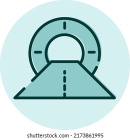 MRI Scan, illustration, vector on a white background.