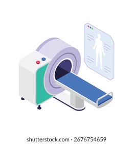MRI-Scan isometrische Vektorgrafik.