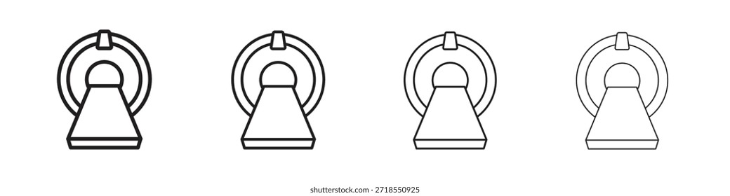 Ícones do scanner MRI, Conjunto de ícones lineares. Ícones pretos lineares da palma