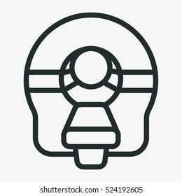 MRI Scanner Minimalistic Flat Line Outline Stroke Icon Pictogram Symbol