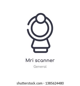 mri scanner outline icon. isolated line vector illustration from general collection. editable thin stroke mri scanner icon on white background