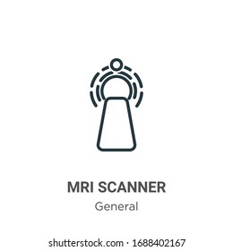 Icono de vector de contorno del escáner Mri. Icono de escáner negro de línea delgada, ilustración de elemento simple vector plano del concepto general editable trazo aislado en fondo blanco