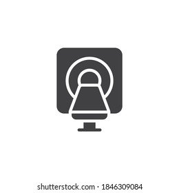 MRI scanner vector icon. filled flat sign for mobile concept and web design. MRI machine glyph icon. Symbol, logo illustration. Vector graphics