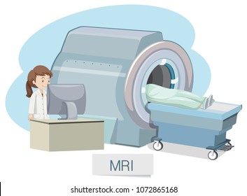 MRI Scanning on White Background illustration